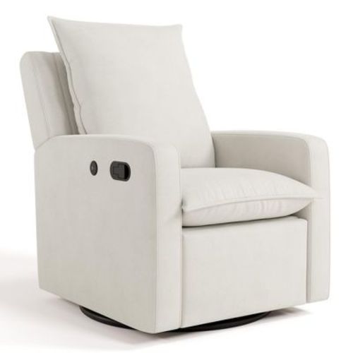 Storkcraft Timeless Recliner Glider With USB Charging Ivory