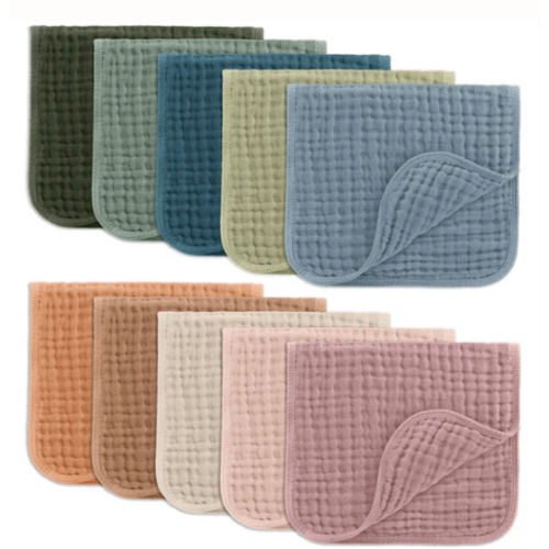 Muslin Burp Cloths in Multicolor