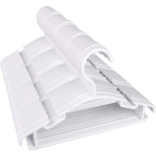 GoodtoU Kids Hangers 100 Pack Baby Hangers for Closet Toddler Hangers Plastic White Childrens Hangers Small Hangers 10.24inch (0-24 Months)