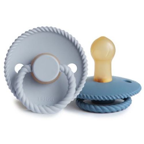 FRIGG Rope Natural Rubber Pacifier 2-Pack Powder Blue/Ocean View 0-6 Months
