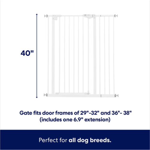 FRISCO Steel Extra Tall Auto-Close Dog Gate, White, 40-in - Chewy.com