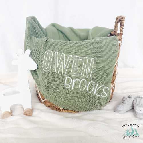 Personalized Embroidered Baby Blanket – Custom Name, Monogrammed Newborn Baby Gift, Gift for Baby Shower, Newborn Baby Gift, Newborn Gift