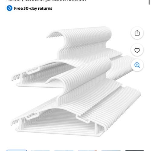 60 Pack White Plastic Baby Clothes Hangers Toddler Infant Nursery Closet Organization Bulk Set - Walmart.com