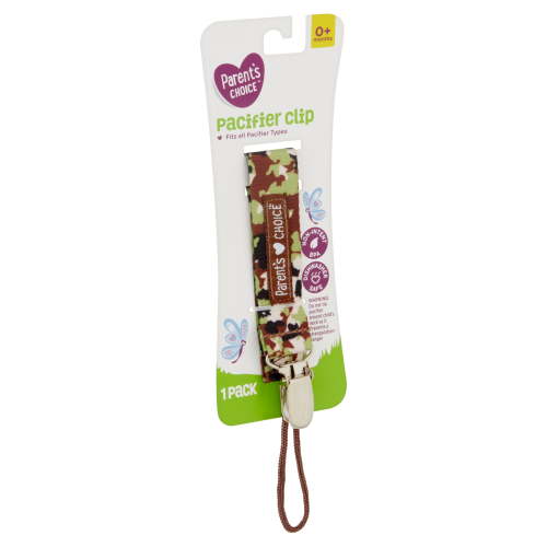 Parent's Choice 0+ Months Camo Pacifier Clip, 1 Count