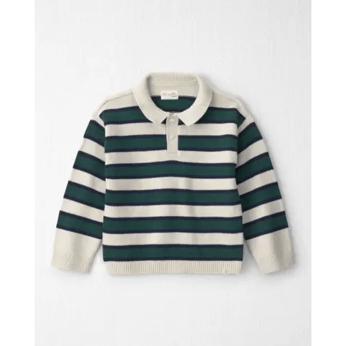 Toddler Boy Organic Cotton Sweater Knit Polo in Stripes - Little Planet | Carter's