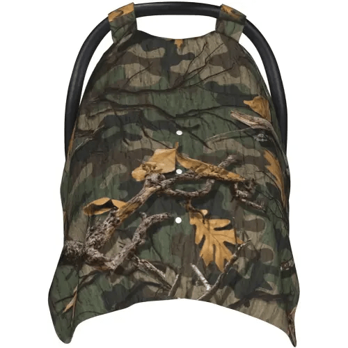 Camouflage Leave Baby Car Seat Canopy and Nursing Cover for Breastfeeding Multi-Use Cover Lightweight Infant Stretchy Carrier Carseat Winter Cover for Newborn Girls Boys