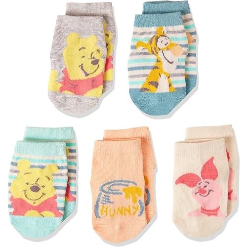 Winnie the Pooh unisex-baby Disney 5 Pack Shorty Socks