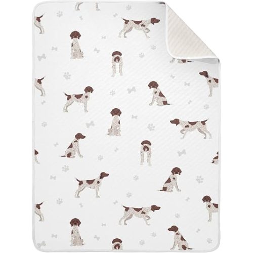 Swaddle Blanket German Shorthaired Pointer Cotton for Infants, Receiving, Lightweight Soft Swaddling for Crib, Stroller, Nursery, Puppy, 30x40 in