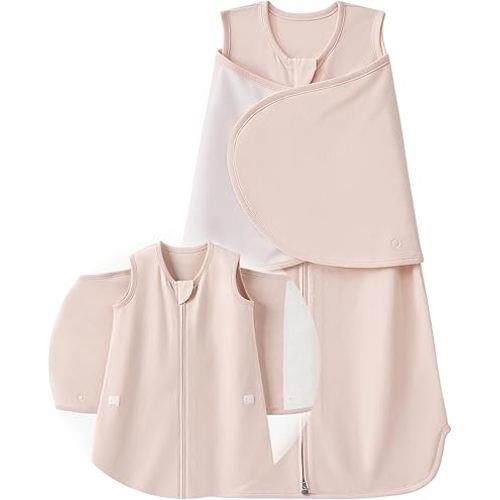 Newborn Sleep Sack Baby Swaddle 0-6 Months, Houdini Proof 1.0 TOG Zipper Wearable Blanket, Warm Nursery Swaddle for Boy Girl