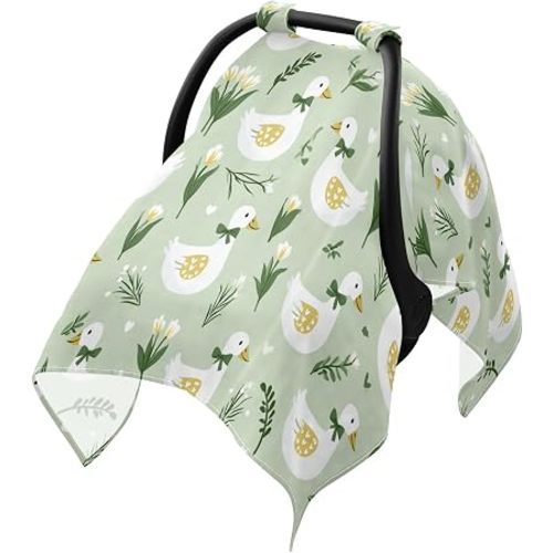 Geese Cute Flowers Car Seat Cover Baby Breathable Soft Infant Carseat Covers Canopies Babies Carrier Covers for Girl Boy