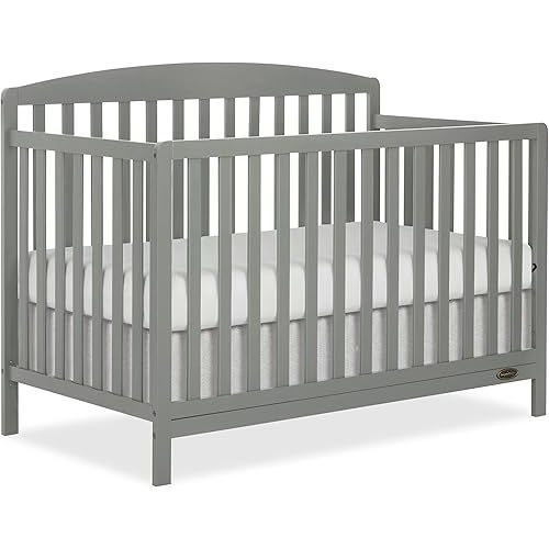 Dream On Me Odelle 5-in-1 Convertible Full-Size Baby Crib in Sea Grass, GreenGuard Gold & JPMA Converts to Toddler, Day & Full-Size Bed, Sustainable Pinewood, 3 Mattress Heights