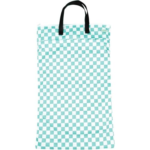 wegreeco Reusable Hanging Wet Dry Cloth Diaper Bag (Checkerboard Mint Green)