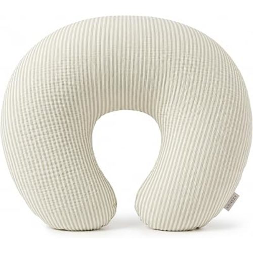 Konssy Muslin Nursing Pillow Cover, Green Strip