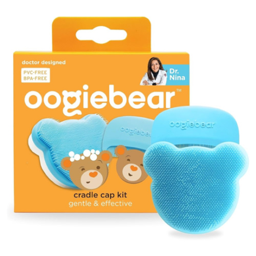 oogiebear Cradle Cap Brush Kit for Babies – Gentle and Safe Scalp Massage Care with Sponge, Brush, and Comb for Newborns and Babies
