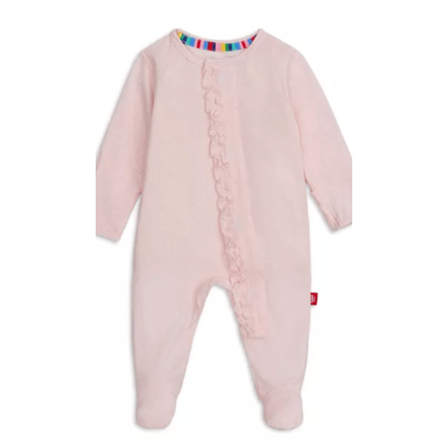 Girls' Pin Dot Ruffled Placket Footie - Baby
0-3M