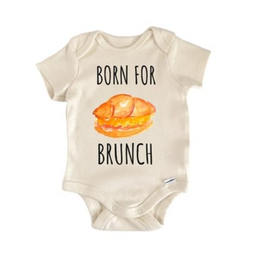 Brunch Croissant Eggs Breakfast Baby Gift Baby Bodysuit Natural 3-6 Months