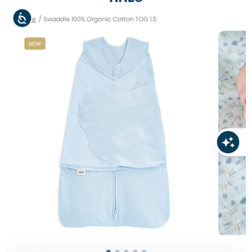 Blue Chambray Organic Cotton Swaddle | HALO