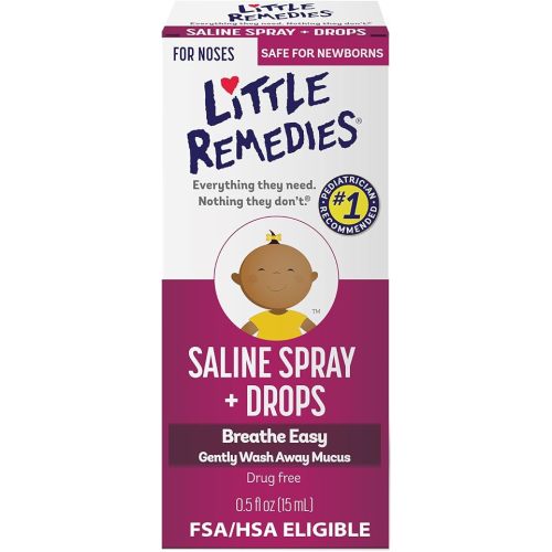 Little Remedies Sterile Baby Saline Nasal Spray and Drops, 0.5 Fl Oz