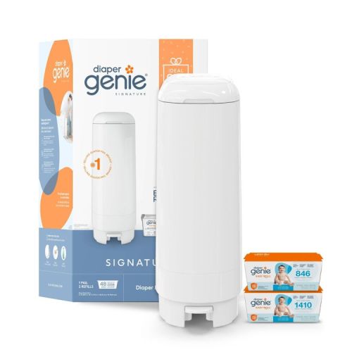 Diaper Genie Signature Diaper Pail Gift Set with 48 Bags