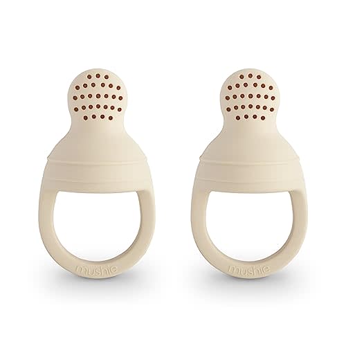 mushie Silicone Baby Fresh Fruit & Food Feeder Pacifier | 6 Months+ (Shifting Sand)