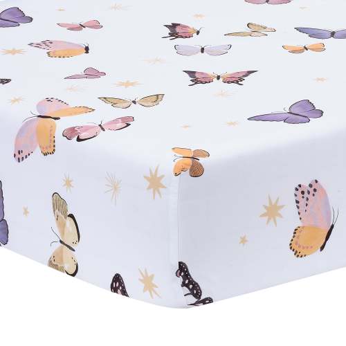 Butterfly Dreams Breathable 100% Cotton Fitted Baby Crib Sheet – Lambs & Ivy