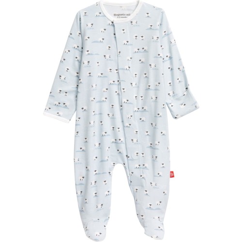 Baby Baa Baa Baby Sheep Print Footie, 3-6 M, Blue