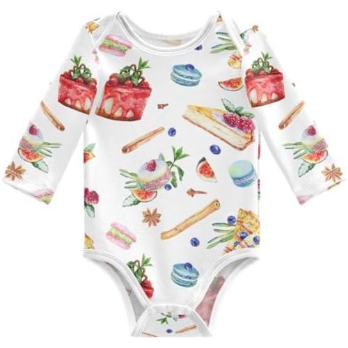 vvfelixl Baby Bodysuits Cute Baby Crocodiles Long Sleeve Cotton Baby Clothes for Boys Girls 0-3M