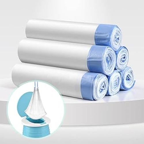 Portable Travel Potty Chair Liners Bags Universal with Drawstring For Toddler Potty Training Toilet Seat Disposable Cleaning Bag For Kids Toddler Adults Pet Outdoors-90 PCS(18 * 20INCH) (White)