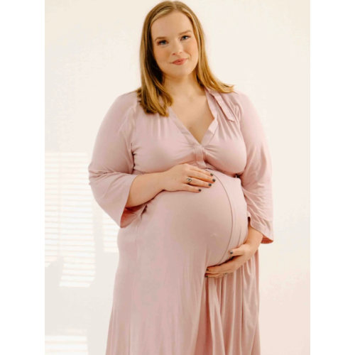 Lila Labor & Postpartum Gown in Mauve