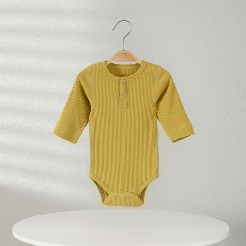 Baby Pajamas Solid Color Ribbed Bodysuit