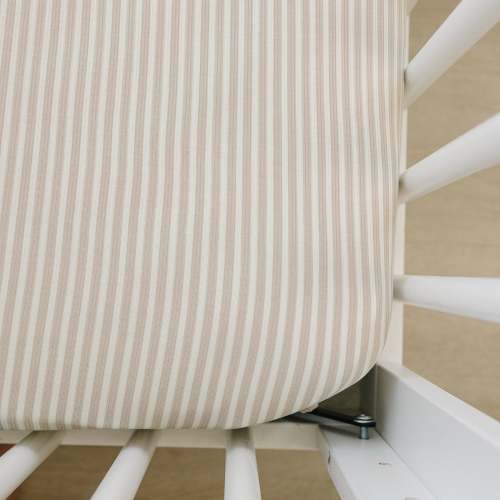 Taupe Stripe Ribbed Bamboo Stretch Crib Sheet