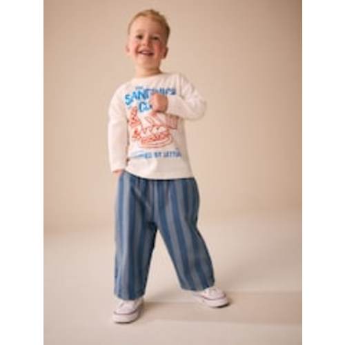 Buy Blue Stripe Pull On Wide Trousers (3mths-7yrs) from Next USA