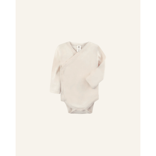 LONG SLEEVE KIMONO BODYSUIT - 0-3m / natural