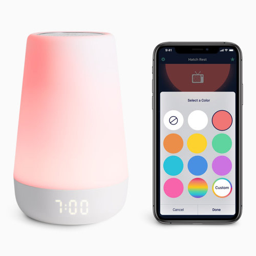 Rest+ Gen 1 Sound Machine, Night Light, Time-to-Rise plus Audio Monitor