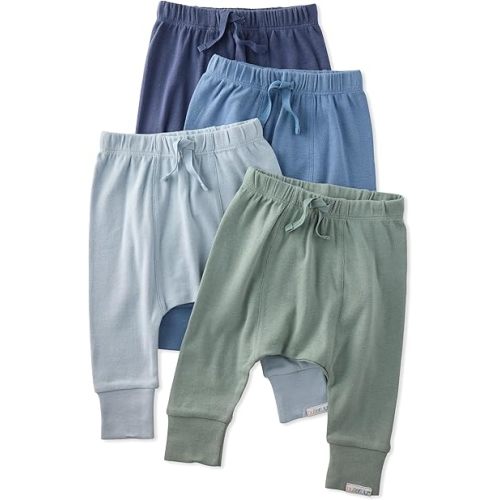 Butterblu Jordan 4-Pack Jogger Pants 100% Cotton Bottoms | GOTS Certified Organic Cotton for Baby, Toddler Girls, Boys, Unisex, Machine Washable, Made to Match Colors