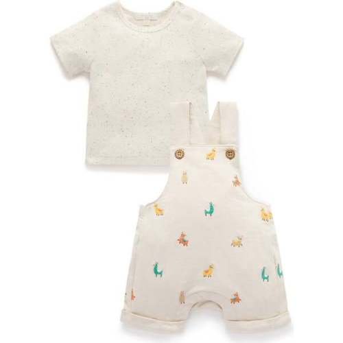 Broderie Overall & Tee Set Llama Broderie - Purebaby | Maisonette