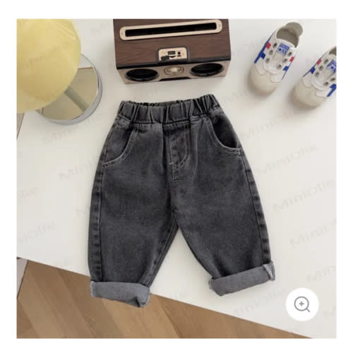 Baby Denim Solid Color Simple Pants