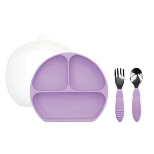 Grip Dish Essential Toddler 4-Piece Mealtime Set: Lavender