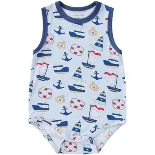 pureborn Baby Boys Girls Bodysuit Super Soft Cotton Romper 0-24 Months
