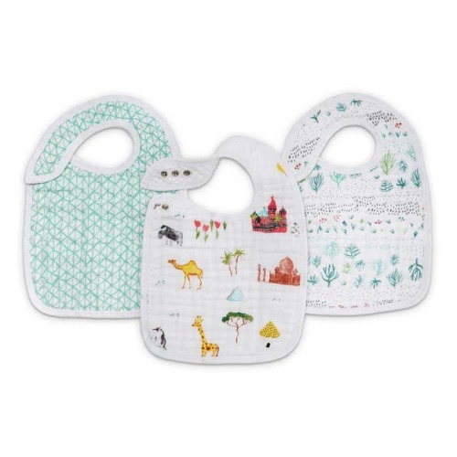Animal & World Print Snap Bibs | aden + anais