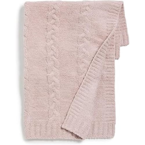 Barefoot Dreams Women's CozyChic Braided Cable Receiving Blanket