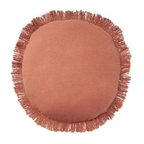 Mina Victory Sofia Solid 20"x20" Round Indoor Throw Pillow Coral