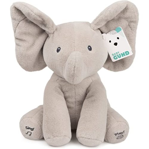 GUND Baby Animated Flappy The Elephant Plush, Singing Stuffed Animal Baby Toy for Ages 0 and Up, Gray, 12" (Song Styles May Vary)