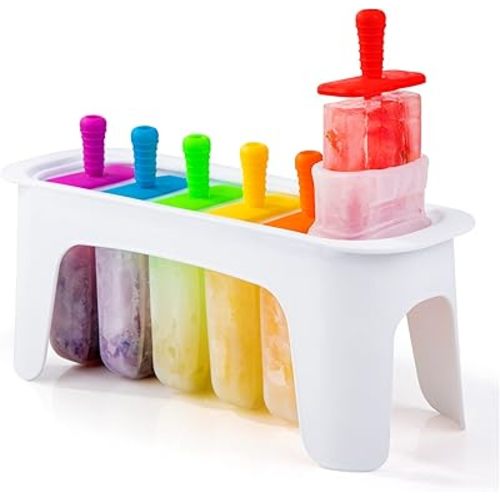 Rainbow Silicone Ice Cream Pops, Easy Release, Large & BPA Free