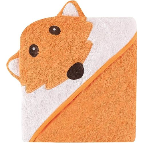Luvable Friends Unisex Baby Cotton Animal Face Hooded Towel, Fox, One Size