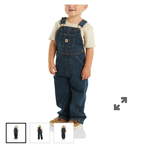 9M, Kids' Washed Denim Bib Overall (Baby/Toddler) | Carhartt