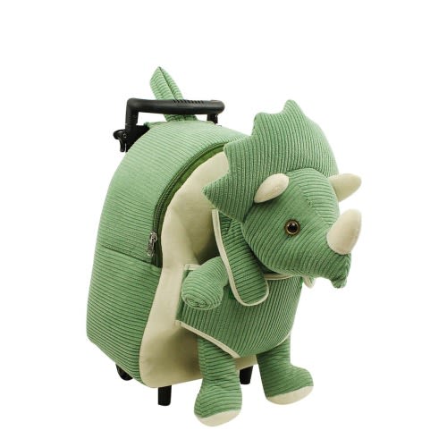 Kids' Dino Trolley Rolling Backpack with Removable Stuffed Animal