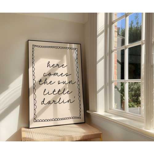 Here Comes The Sun Art Print | Neutral Boho Nursery/ Kid's Room Decor (Digital Download)