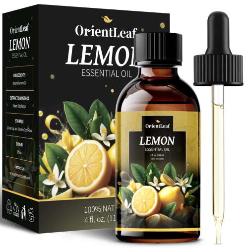 OrientLeaf Pure Lemon Essential Oil for Skin Hair Diffuser Massage, 4 fl Oz