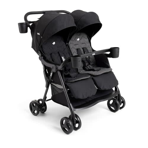 Joie Baby Rosemary Side-by-Side Double Stroller – Lightweight, Compact | Stroller for Twins or Siblings. 3 Cup Holders, UPF 50+ Canopy, Easy One-Hand Compact Fold.